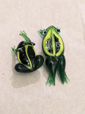 12 - Hand Blown Miniature Glass Frogs #24