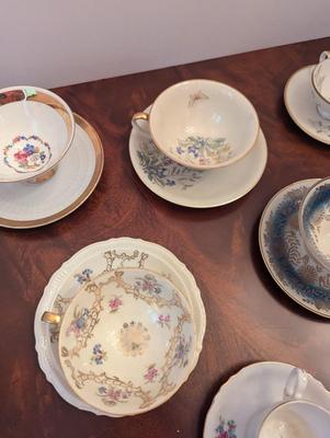 Vintage Bareuther Waldsassen Schezar Winterling Bavaria Schirnding Qualitäts Porzellan Cups & Saucers