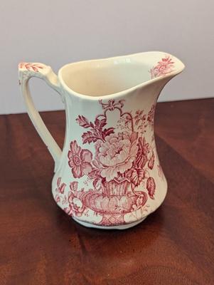 Vintage Alfred Meakin Red Charlotte Pattern Pitcher