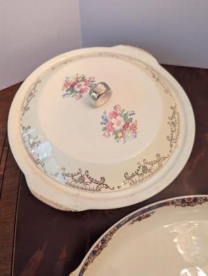 USA Pottery Covered Dish & Made In Germany Platters