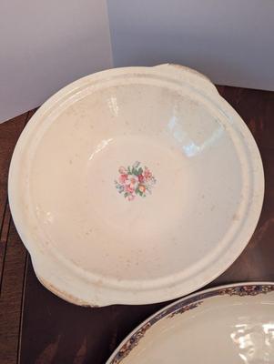 USA Pottery Covered Dish & Made In Germany Platters