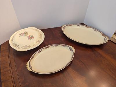 USA Pottery Covered Dish & Made In Germany Platters