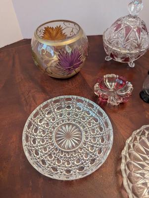 Vintage Glass Decor Phoenicia Crystal Made In Israel Candy Dishes & Glasses