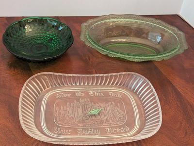 Waterford Crystal Ruby West Moreland Candle Holders Anchor Hocking Emerald Green Bowl Green Etched Bowl Crystal Serving Tray "Give...