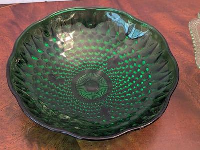 Waterford Crystal Ruby West Moreland Candle Holders Anchor Hocking Emerald Green Bowl Green Etched Bowl Crystal Serving Tray "Give...