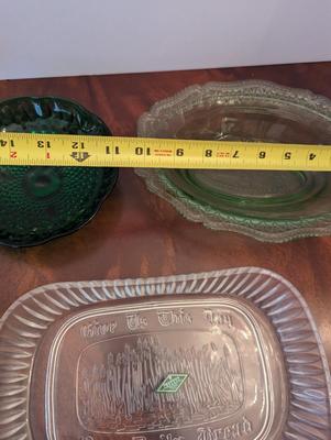 Waterford Crystal Ruby West Moreland Candle Holders Anchor Hocking Emerald Green Bowl Green Etched Bowl Crystal Serving Tray "Give...