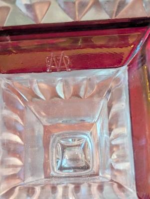 Waterford Crystal Ruby West Moreland Candle Holders Anchor Hocking Emerald Green Bowl Green Etched Bowl Crystal Serving Tray "Give...