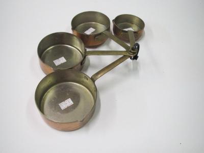Vintage Heavy Copper & Brass Measuring Cups