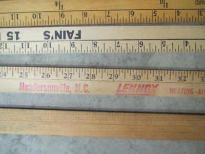 Vintage Yard Sticks Advertising Hendersonville & Asheville