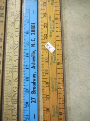 Vintage Yard Sticks Advertising Hendersonville & Asheville
