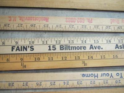 Vintage Yard Sticks Advertising Hendersonville & Asheville
