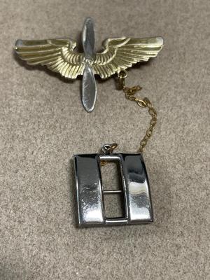 Vintage military pins & button covers