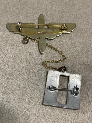 Vintage military pins & button covers