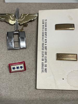 Vintage military pins & button covers