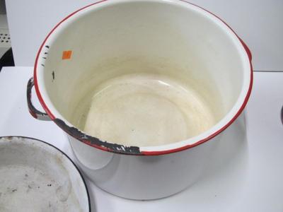 Vintage Ekcoware Roaster Enamel Pot Blue Bird Pie Pan Ice Bucket