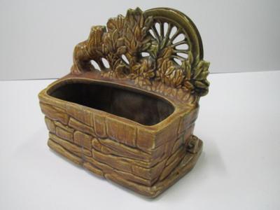 McCoy Pottery Dog & Cat At The Water Wheel Planter