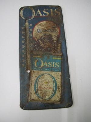 Oasis Vintage Advertising Sign No Thermometer Approx 13 1/2" x 6"