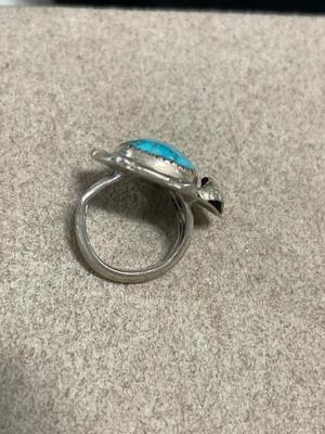 Vintage Turquoise and sterling small size ring