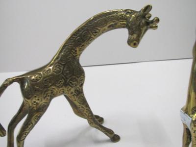 Vintage 60's Mid Century Modern Hollywood Regency Solid Brass Giraffes