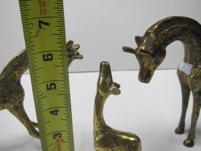 Vintage 60's Mid Century Modern Hollywood Regency Solid Brass Giraffes