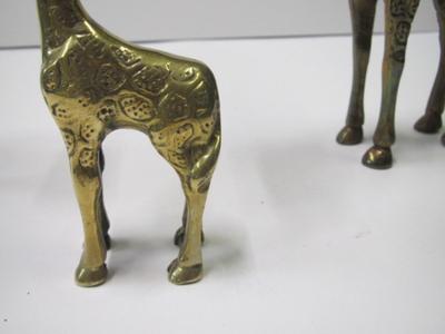 Vintage 60's Mid Century Modern Hollywood Regency Solid Brass Giraffes