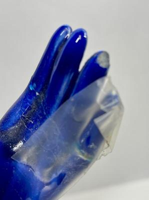 Large Statue Figurine Vintage Ceramic Madonna Cobalt Blue Glaze