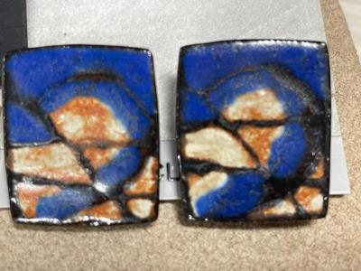 Brondsted Denmark 60’s art pottery and possible yellow opal earrings