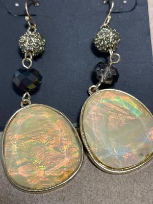 Brondsted Denmark 60’s art pottery and possible yellow opal earrings
