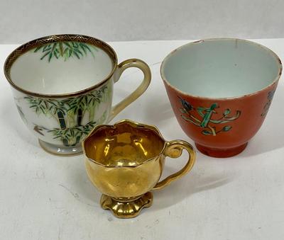Asian Chinoiserie Lot - plates, cups mismatched