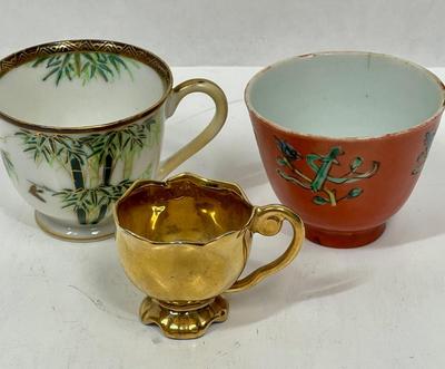 Asian Chinoiserie Lot - plates, cups mismatched