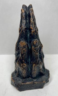 mid century modern black & gold Jesus hand mold bookend praying hands religious gift