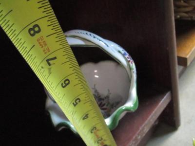 Hand Painted Basket Ice Lip Pitcher Handmade Heart Shaped Napkin Holder