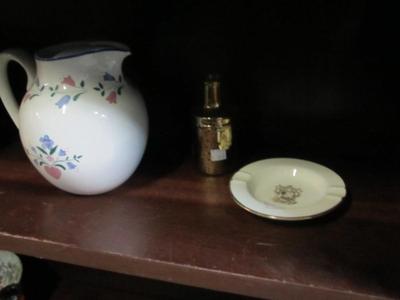 Hand Painted Basket Ice Lip Pitcher Handmade Heart Shaped Napkin Holder