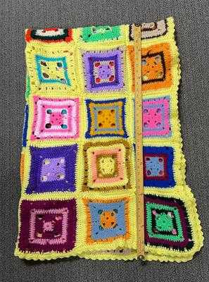 granny square afghan crocheted homemade handmade colorful handcrafted blanket throw or bedspread