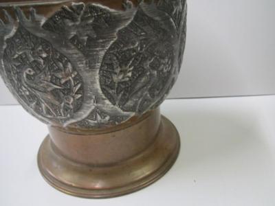 Vintage Nader Brass Ice Bucket Hand Hammered W/ Lid Approx 13 1/2" Tall