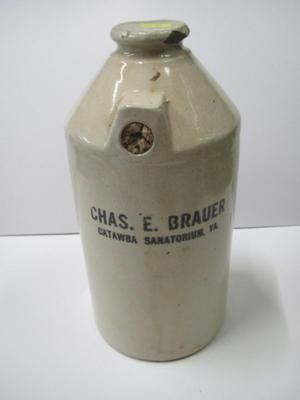Antique Stoneware Foot/Bed Warmer Chas E. Brauer Approx 12 1/4" Tall