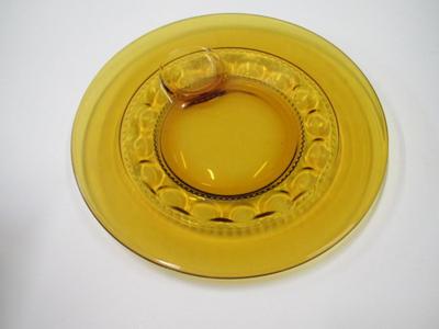 8 - Amber Glass Snack Plates