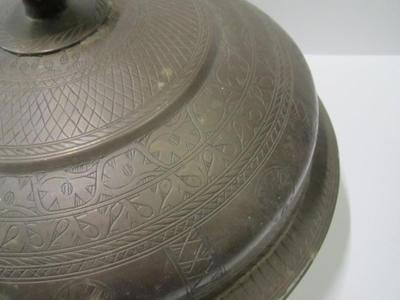 Handcrafted Turkish Tin Ottoman Bowl With Lid Approx 10" Tall