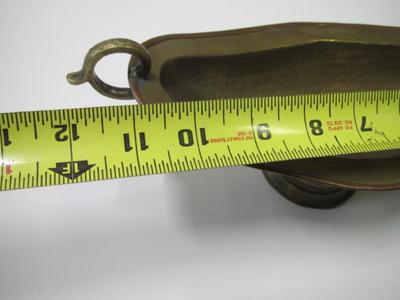 Antique Imperial Russian Copper & Brass Hammered Double Handled Bowl Eagle Mark Approx 12" x 4 1/2" x 5"