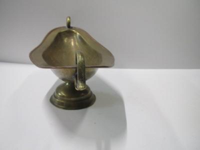 Antique Imperial Russian Copper & Brass Hammered Double Handled Bowl Eagle Mark Approx 12" x 4 1/2" x 5"