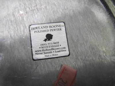 Holland Boone Polished Pewter Metal Bowl Approx 15" x 10" x 3 1/2"