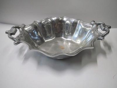 Holland Boone Polished Pewter Metal Bowl Approx 15" x 10" x 3 1/2"