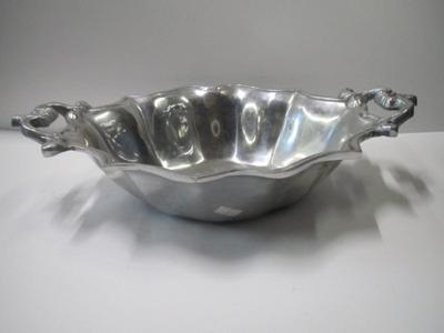 Holland Boone Polished Pewter Metal Bowl Approx 15" x 10" x 3 1/2"
