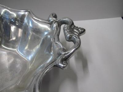 Holland Boone Polished Pewter Metal Bowl Approx 15" x 10" x 3 1/2"