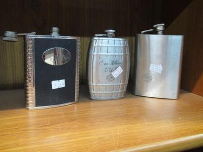 Vintage Liquor Stainless Steel Flasks Approx 4 1/2" Tall
