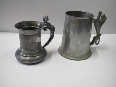 Female Handled Mug & Leonard Eales English Pewter Glass Mug
