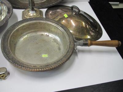 Wood Handled Skillet Silver Plated Serving Items