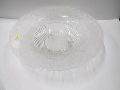 Three Toed Console Bowl With Floral Design Approx 12 3/4"