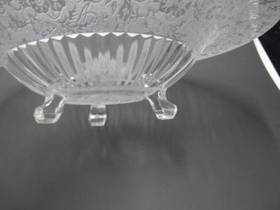 Three Toed Console Bowl With Floral Design Approx 12 3/4"