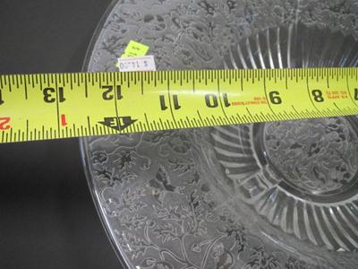 Three Toed Console Bowl With Floral Design Approx 12 3/4"